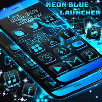 Neon Blue Launcher اسکرین شاٹ 1