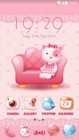 Pinky Kitty Go Launcher Theme capture d'écran 1