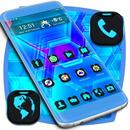 Abstract Neon Blue Launcher APK