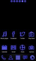 Blue Neon Free Theme پوسٹر