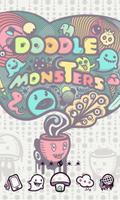 Cute Doodle Monsters Launcher Affiche