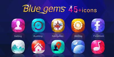 Blue Gems GO Launcher Theme পোস্টার