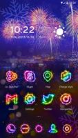 Fireworks Night GO Launcher Theme Affiche