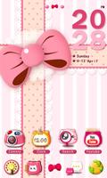 Pinky Cat GO Launcher Theme ภาพหน้าจอ 1