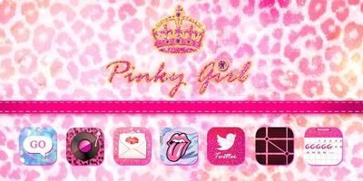 Pinky Girl GO Launcher Theme постер