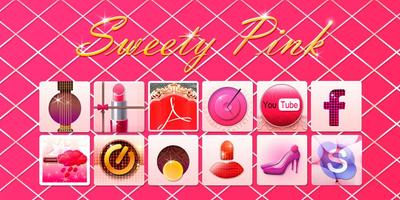 Sweety Pink GO Launcher Theme poster
