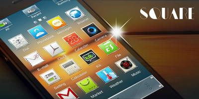 Square GO Launcher Theme poster