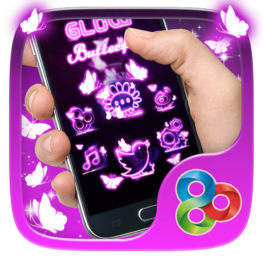 Glowy Butterflies Launcher Theme