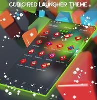 Cubic Red Launcher Theme capture d'écran 3