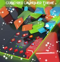 Cubic Red Launcher Theme capture d'écran 1