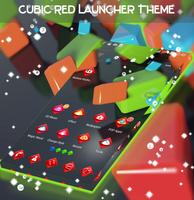 Cubic Red Launcher Theme capture d'écran 2