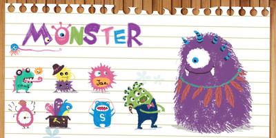 Lovely Monster GoLauncherTheme स्क्रीनशॉट 3