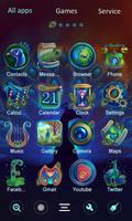 Glowing Peacock Launcher Theme 스크린샷 1