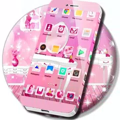 Скачать Cute Girly Pink Launcher APK