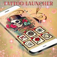 Skull Tattoo Launcher Theme Affiche