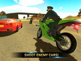 Tir de vélo de police - Gangster Chase Car Shooter capture d'écran 2