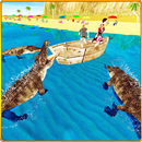 Attaque de crocodile sur la plage - Chasse aux 3D APK