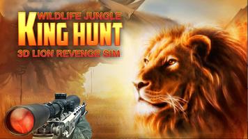 Wildlife Jungle King Hunt 3D - Lion Revenge Sim plakat