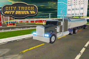 City Truck Duty Driver 3D Affiche