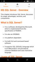 برنامه‌نما Tutorial For MS SQL Server عکس از صفحه