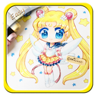 How to draw Easy 5ailor Moon আইকন