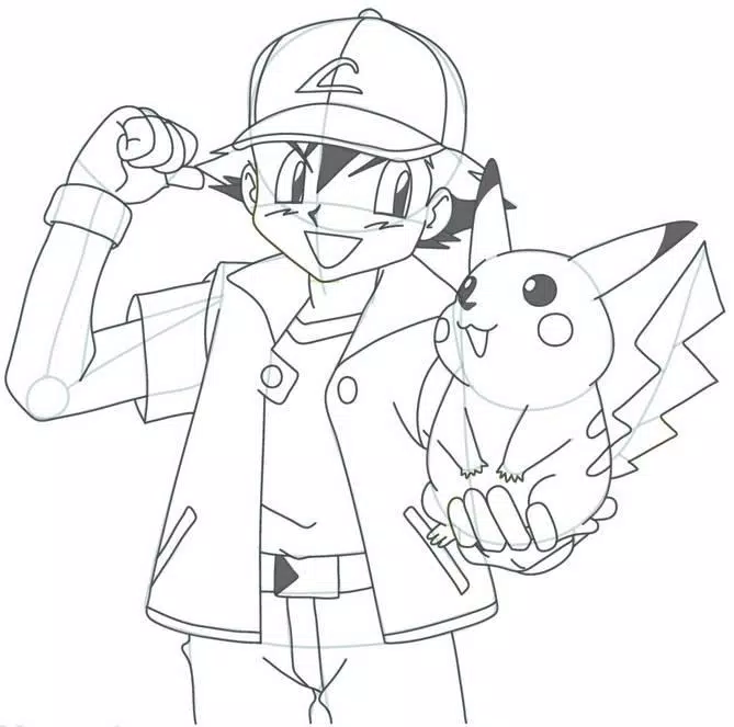 Como desenhar o ASH KETCHUM (POKEMÓN) passo a passo, fácil e