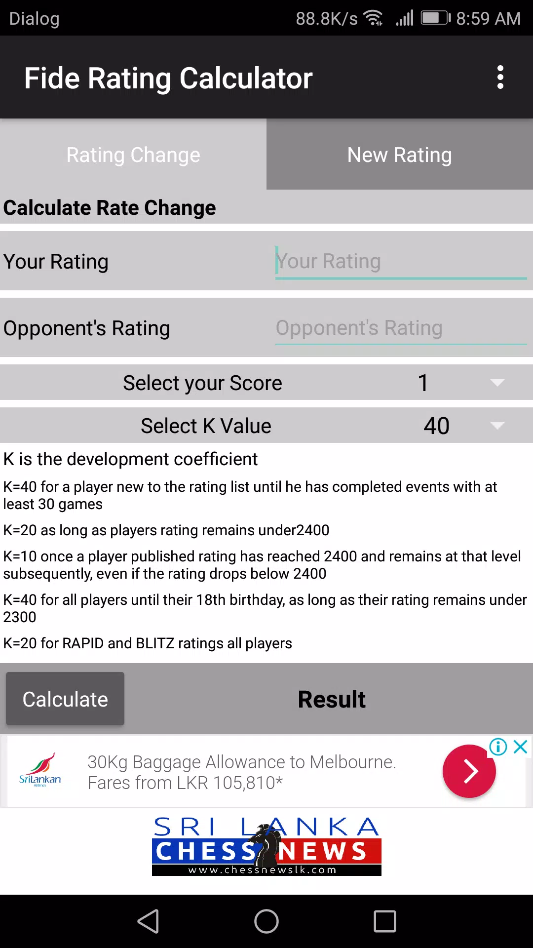 Chess Fide Rating Calculator APK for Android Download
