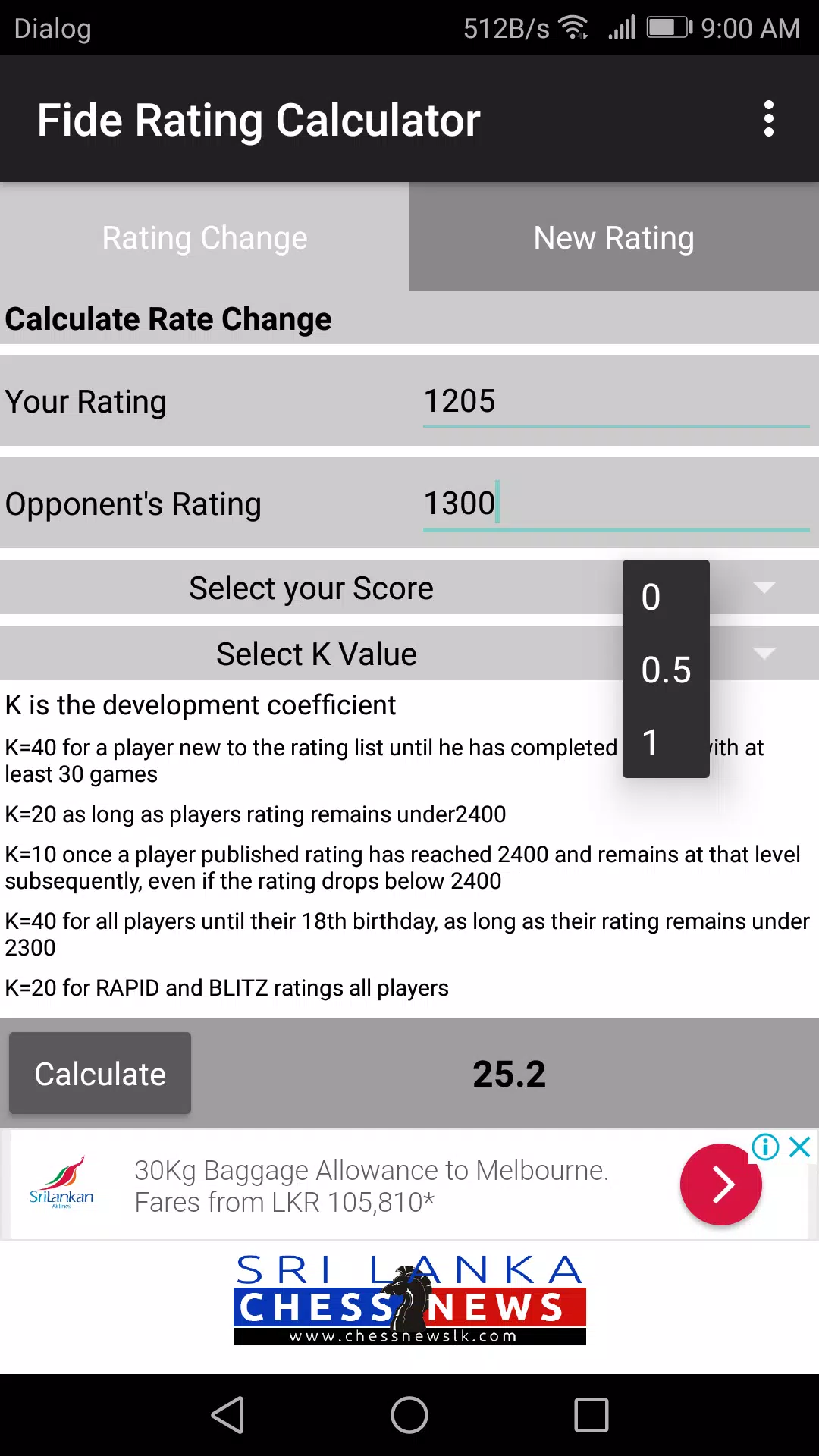 Download Fide Chess Rating Calculator android on PC