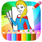Girls Game Coloring pages for Princess barby icon
