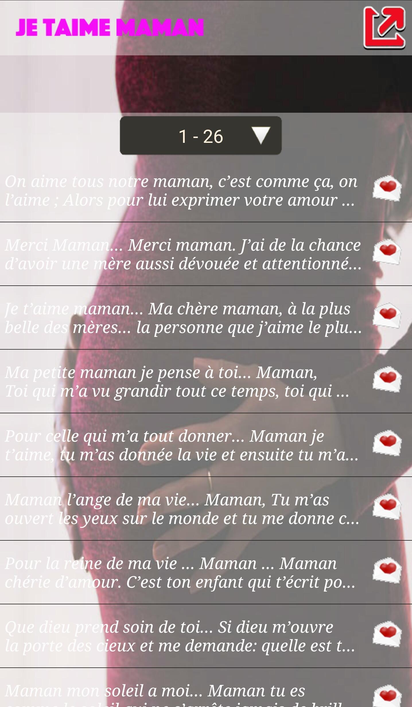 Sms Je Taime Maman For Android Apk Download