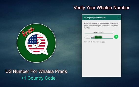 US Number For Whatsup Prank screenshot 1