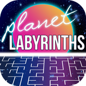 Planète labyrinthe espace 3D icon