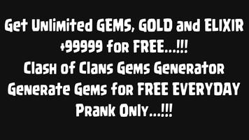 Gems for Clash of Clans Prank! Affiche