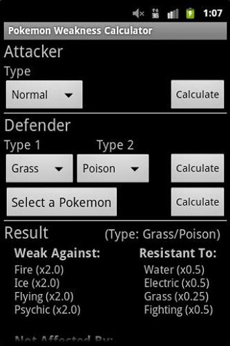 Weakness/Resistance Calculator APK for Android Download
