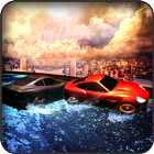 Water surfing floating car-hover car surfing games icono