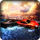 Water surfing floating car-hover car surfing games icône