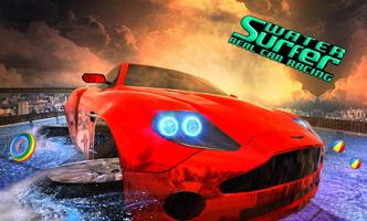 Water surfing floating car-hover car surfing games Plakat