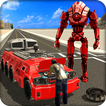 Big Muscular Truck Robot Mechanic Car Workshop