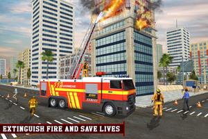 New Firefighter Real Truck Addictive Rescue Games পোস্টার