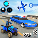 APK US Police limousine Car Quad Bike Transporter Game