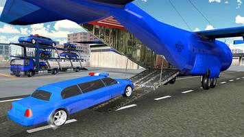 US Police limousine Car Quad Bike Transporter Game screenshot 2
