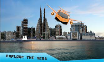 پوستر Future Flying Car Robot Taxi Cab Transporter Games