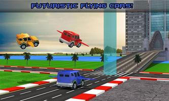 Futuristic Kids Flying Cars الملصق