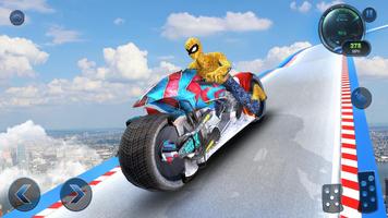 Moto Spider Motor Hero: Mega Ramp Impossible Game capture d'écran 2