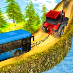 Chained Tractor Towing Bus