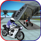 US Police Airplane: Kids Moto Transporter Games آئیکن