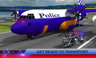 US Police Airplane: Kids Moto Transporter Games پوسٹر