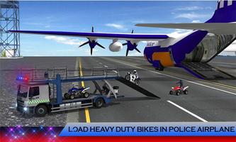 US Police Airplane: Kids Moto Transporter Games screenshot 2