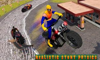 Spider Hero Stunt Bike Race: Moto Impossible Game capture d'écran 1