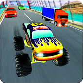 Highway Race Monster Truck Free icon